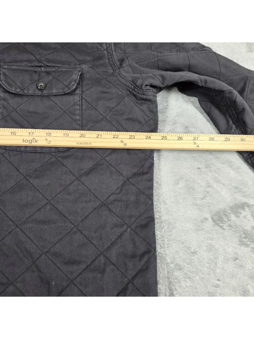 J Crew Shirt Mens XL Charcoal Gray Quilted Workshirt Jacket Shacket Preppy